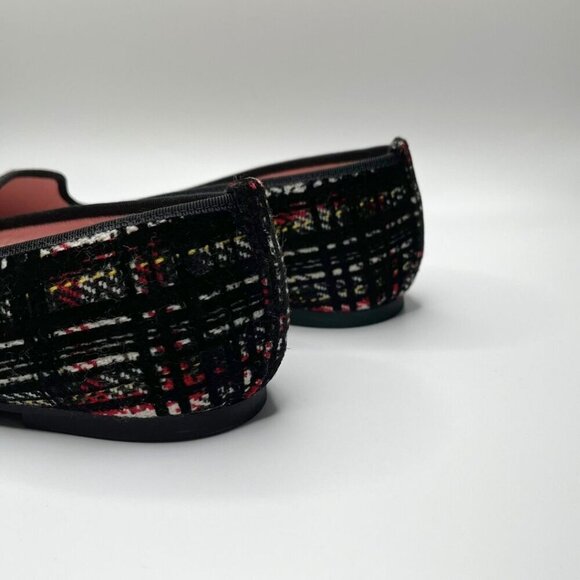NWOT PRETTY BALLERINAS CAMILLE WOOL PLAID PATENT LEATHER POINTED TOE FLATS - 37 - Picture 7 of 11